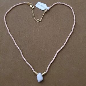Madewell- Peachy Seedbead Necklace with White Howlite Pendant